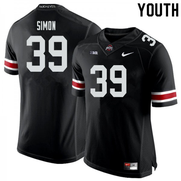 Ohio State Buckeyes #39 Cody Simon Youth Football Jersey Black OSU930435